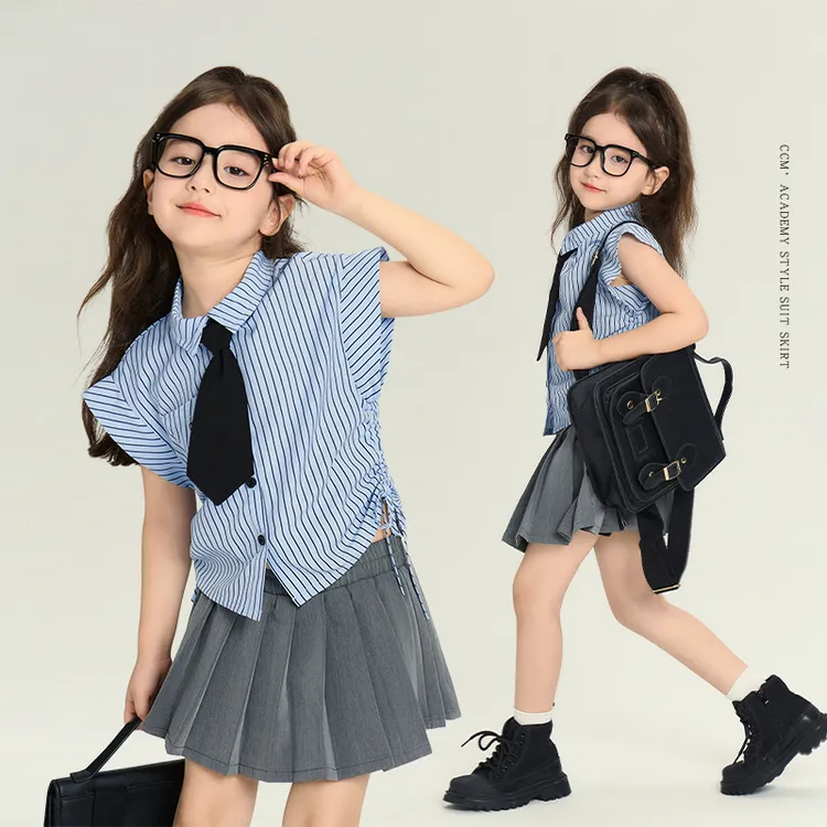 辰辰妈【高校学妹】夏季女童JK学院风套装汉服6184D