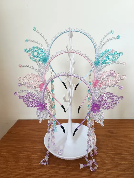 有文精选 蝴蝶仙子发箍棱柱炫彩圆珠完美组合手工DIY制作