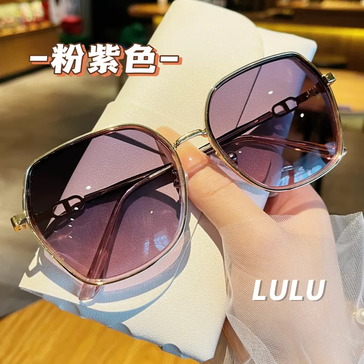 也古自带妆容感时尚偏光墨镜防晒防紫外线新款大脸显瘦女款太阳镜商品图