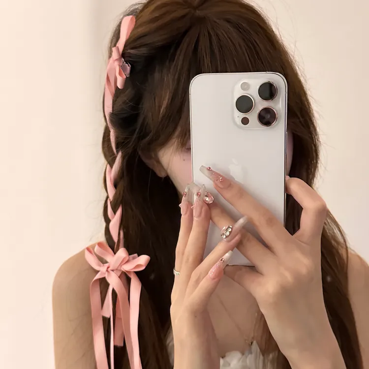 甜美天花板丝带蝴蝶结发夹飘带韩国甜美少女发夹网红仙女气质ins