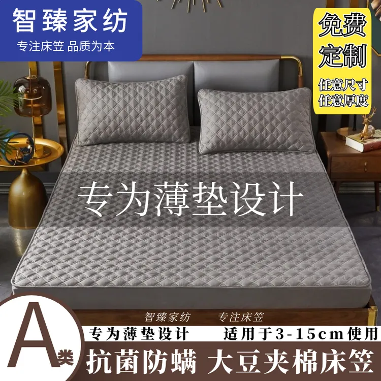 薄棕垫床罩乳胶垫5/10cm床垫套纯色夹棉床笠单件全包席梦思保护套