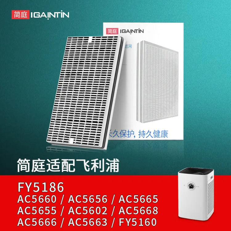 简庭适配飞利浦净化器FY5186滤网AC5660/5655/5656/5665/5602滤芯