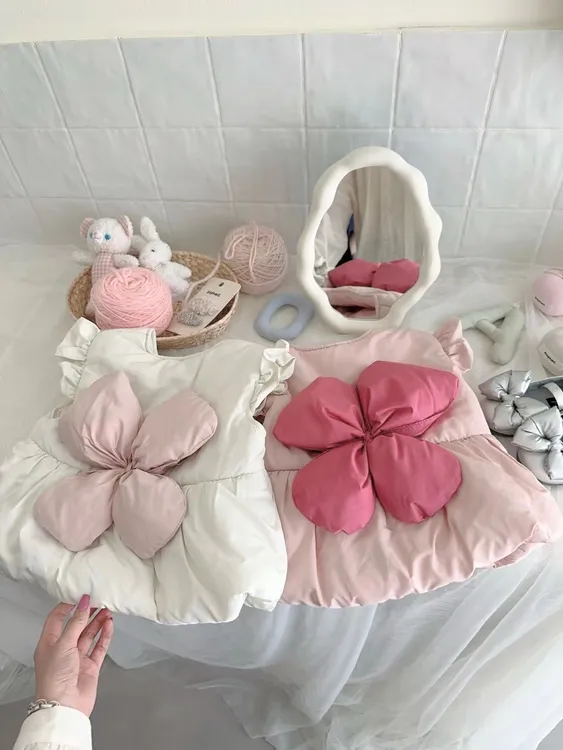 高可爱棉马甲 后背立体蝴蝶结 版型蓬蓬的 ➕小飞袖洋气甜美女童