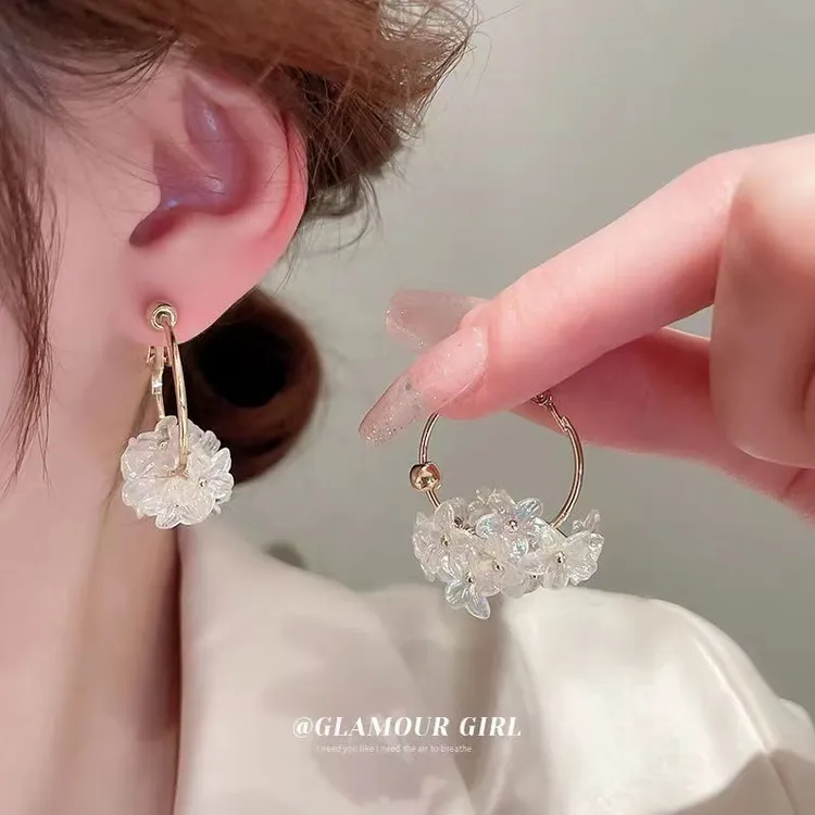 左灿/zuocan高端耳饰 S925银针立体独立花朵流苏耳环简约冷淡风
