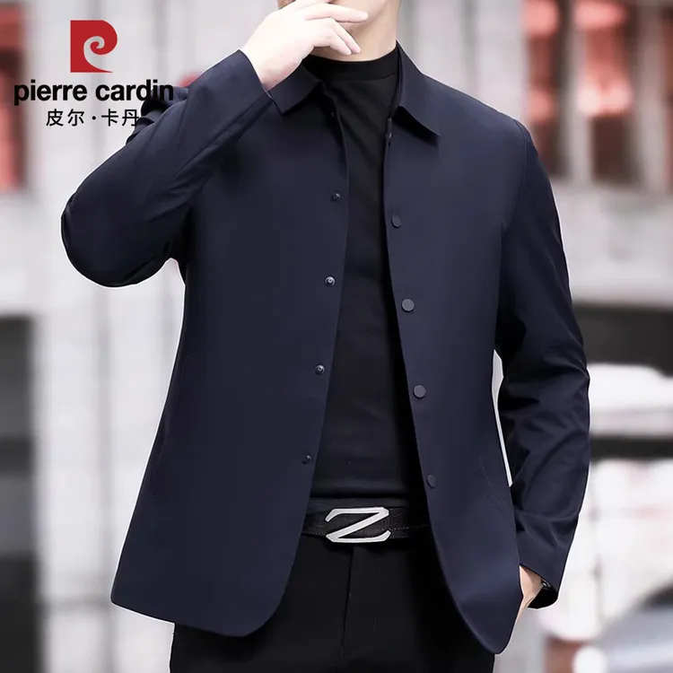 皮尔卡丹专柜男装2025年春秋季新款茄克商务休闲中年夹克翻领外套