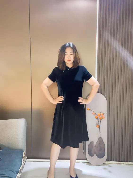 2024【家和】显瘦气质夏季国风休闲丝绒连衣裙【680】