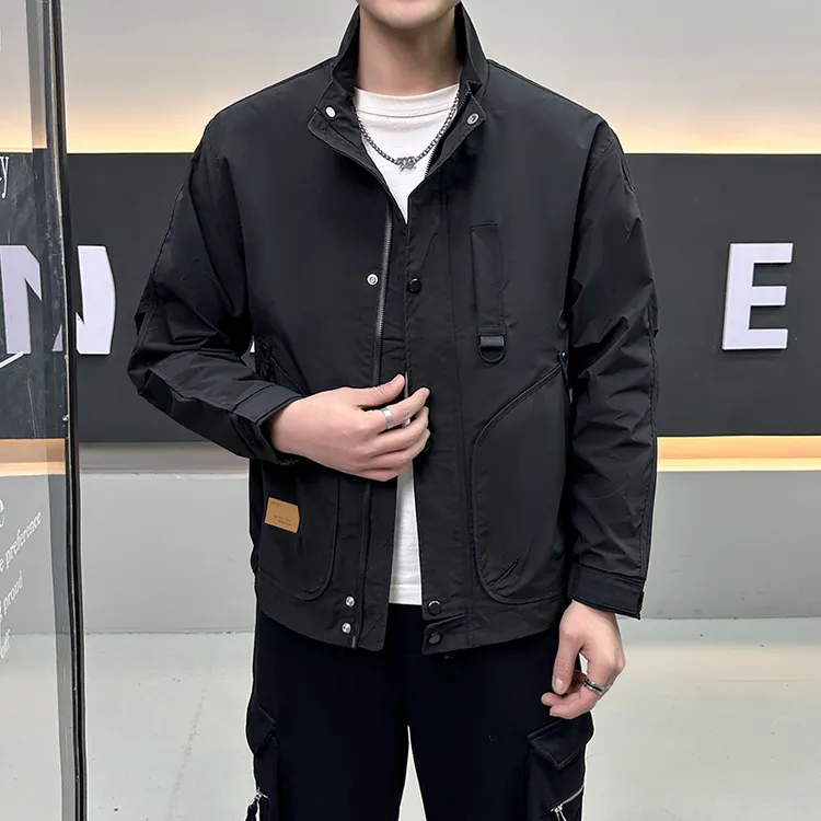 男士夹克男装上衣休闲韩版男外套时尚百搭春秋季春季宽松潮流立领