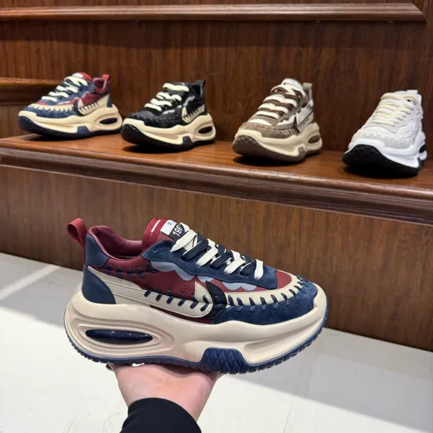 2024秋冬新款皮面百搭气垫底时尚休闲鞋（单棉同款）