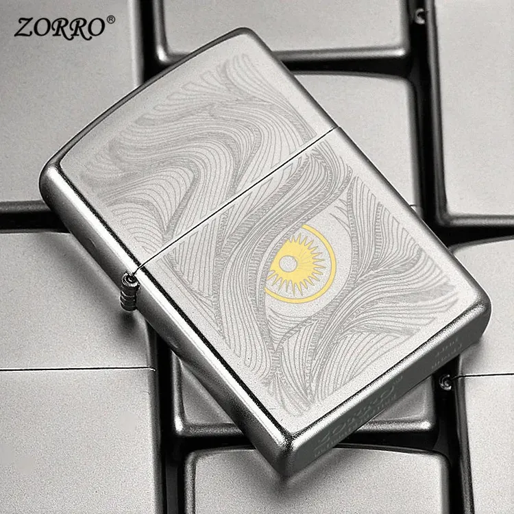 正品ZORRO佐罗煤油打火机秋水含刻睛个性防风天使之眼520男友礼物