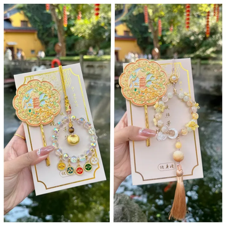 灵隐钱袋子同款挂件古风随身镜小胖福富桂花车挂包挂