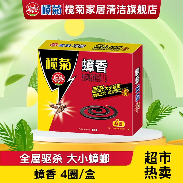榄菊蟑香4圈 蟑螂盘香小强灭杀蟑螂除蟑家庭厨房卧室酒店用