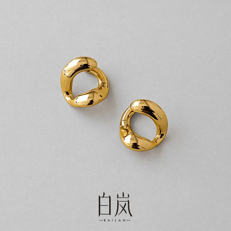 925银耳饰 白岚和合耳钉女925银轻奢气质法式经典简约耳环ED4167