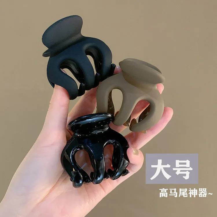 高马尾抓夹固定神器防塌发夹女后脑勺发卡感鲨鱼夹发饰南瓜夹ins
