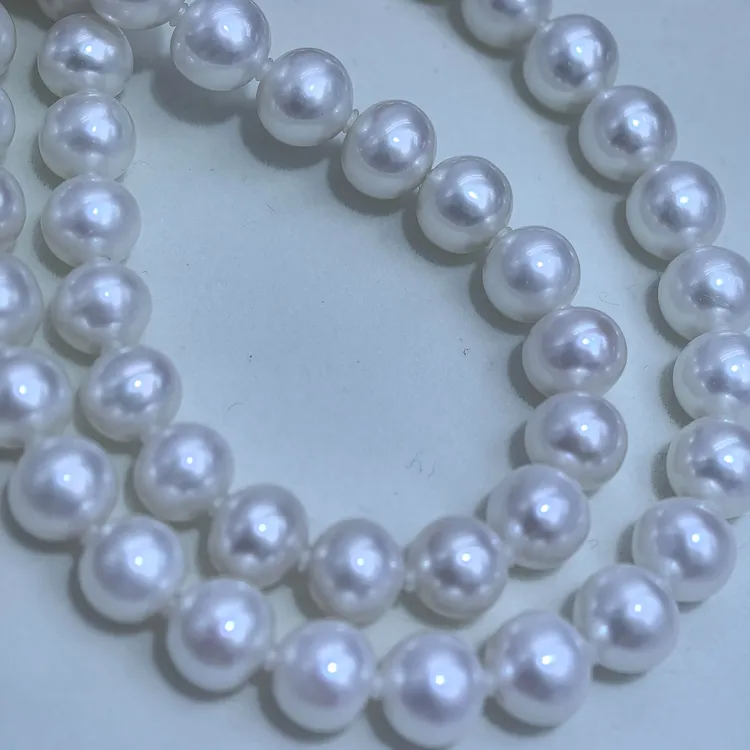 8-9正圆强光几乎无暇全珠项链气质白色时尚百搭高品优雅