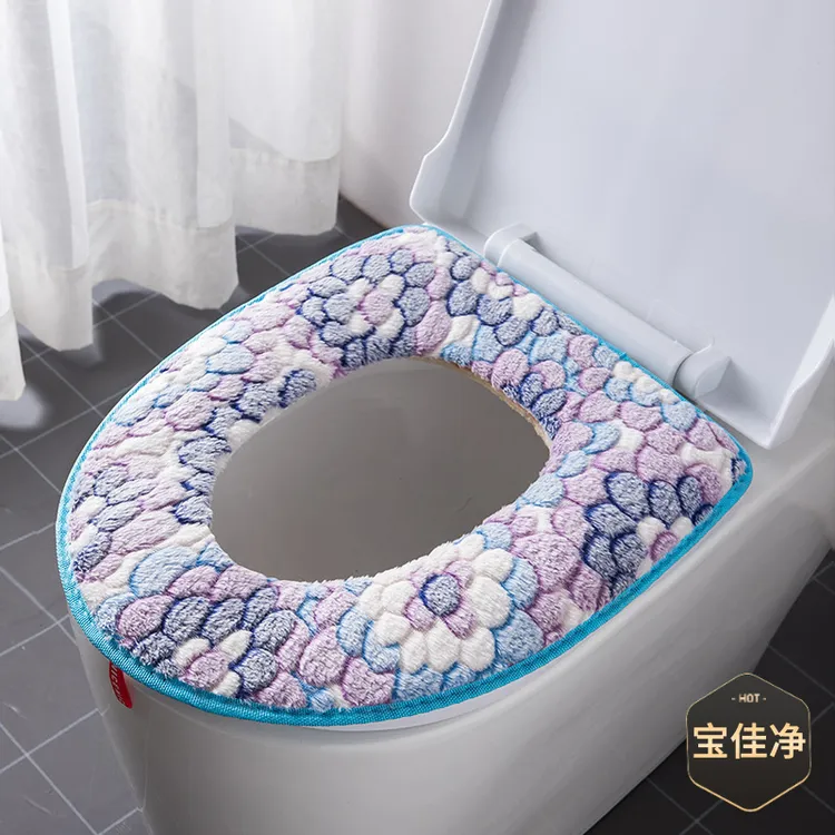 马桶垫坐垫家用坐便器坐便垫圈拉链式四季通用冬季加厚毛绒坐便套