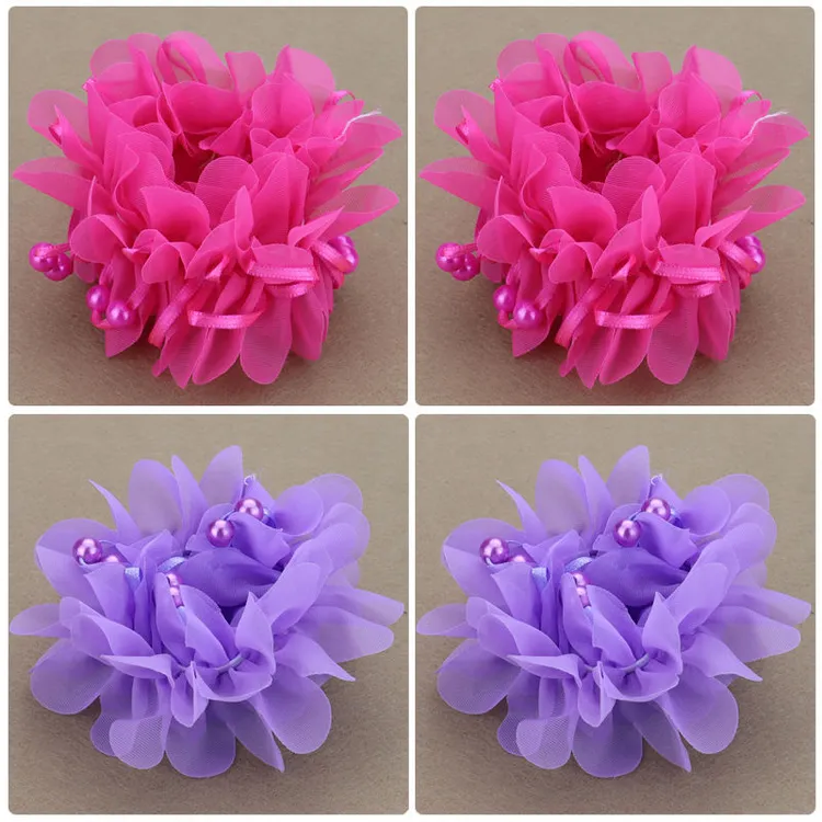 小女孩扎头发头花皮筋发圈女童舞台表演出盘发圈不伤发花朵橡头绳