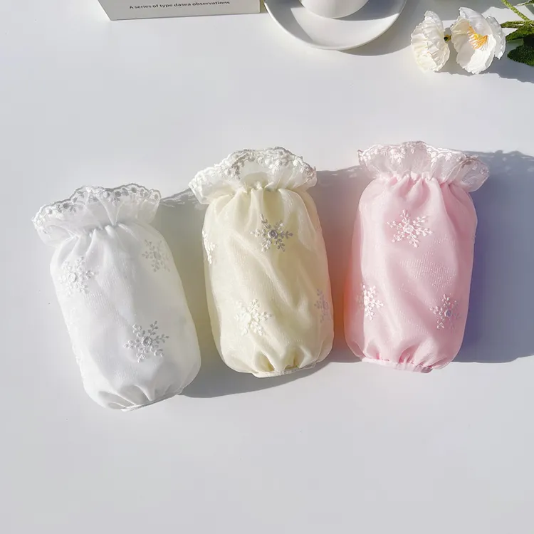 韩版蕾丝袖套女秋冬短款办公家务护袖时尚成人防污袖头上班套袖