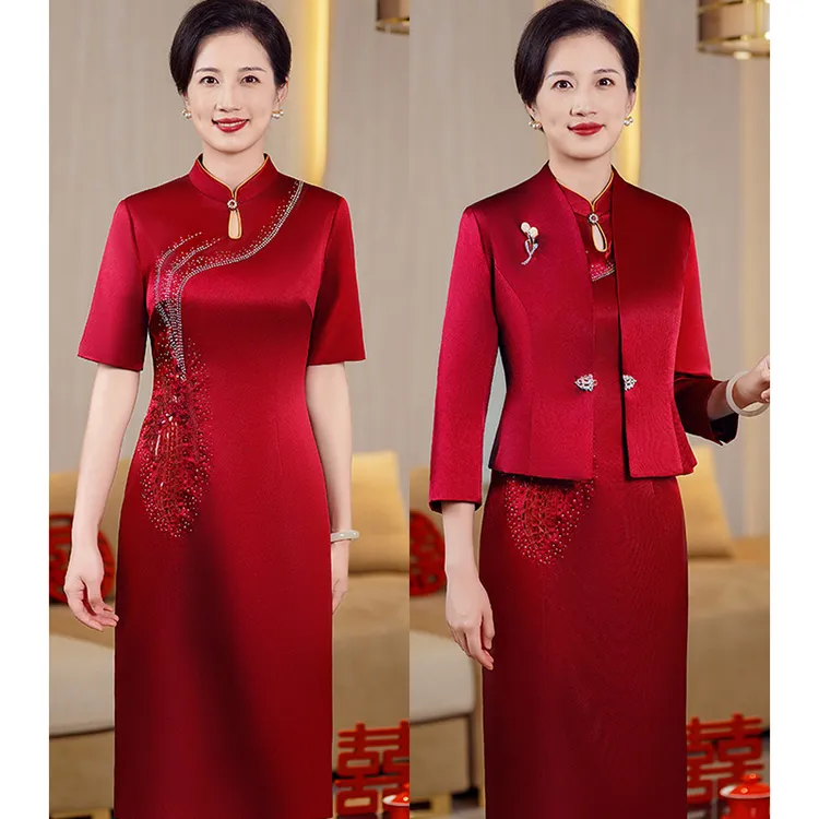 5324新款高端洋气婚礼妈妈礼服旗袍结婚喜婆婆婚宴装平时可穿新娘