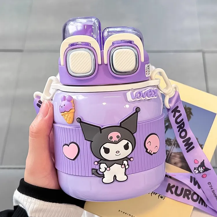 库洛米保温杯女生316不锈钢大容量可爱女孩上学专用水杯大肚杯子