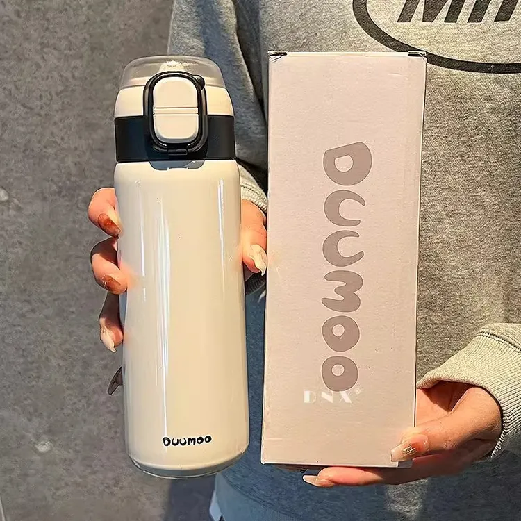 简约男生直饮大容量保温杯运动便携双饮水杯车载户外保温杯男款