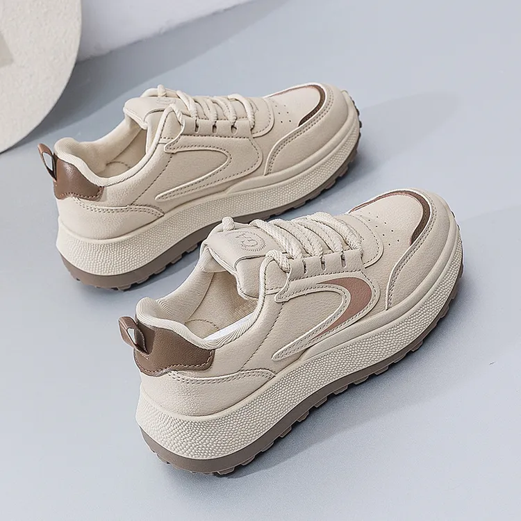 ins小白鞋学生韩版女潮2024秋季新款厚底增高透气时尚休闲鞋街拍