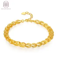 足银手链 凤尾手链女新款1：1金*银镀金爆闪999实心金手饰送女友