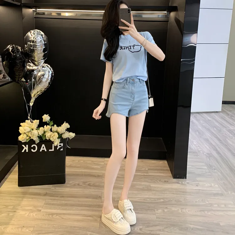 2025夏季新款女装多巴胺套装韩版小个子减龄短裤短袖显瘦两件套