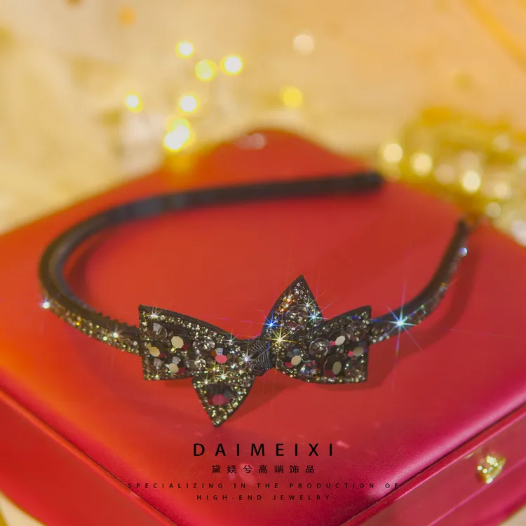 【小城故事】高端蝴蝶结发箍发饰头饰轻奢满钻