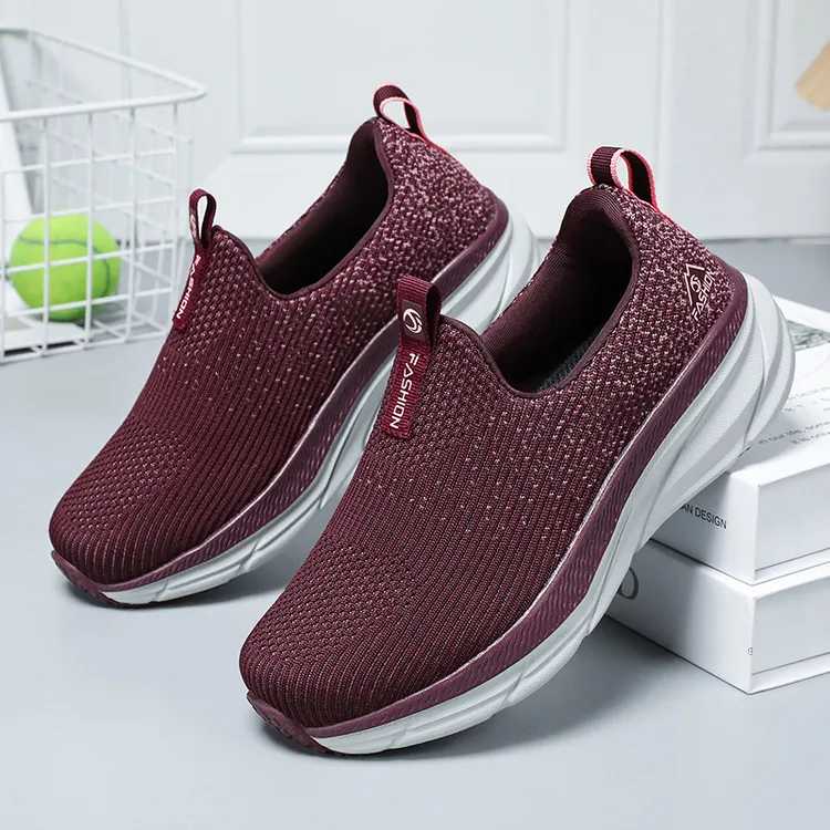 品牌老人鞋秋季懒人一脚蹬女健步鞋散步鞋运动休闲鞋软底妈妈鞋