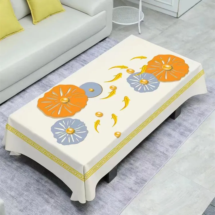 防油防水防烫免洗长方形桌布2023新款耐磨PVC餐桌布简约茶几布