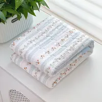 【京かわ会社】四季通用水洗棉床盖200*230cm蓝色花藤