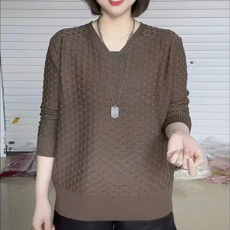 大码减龄遮肉中国结针织衫女装2024秋冬毛衣新款V领舒适软糯洋气