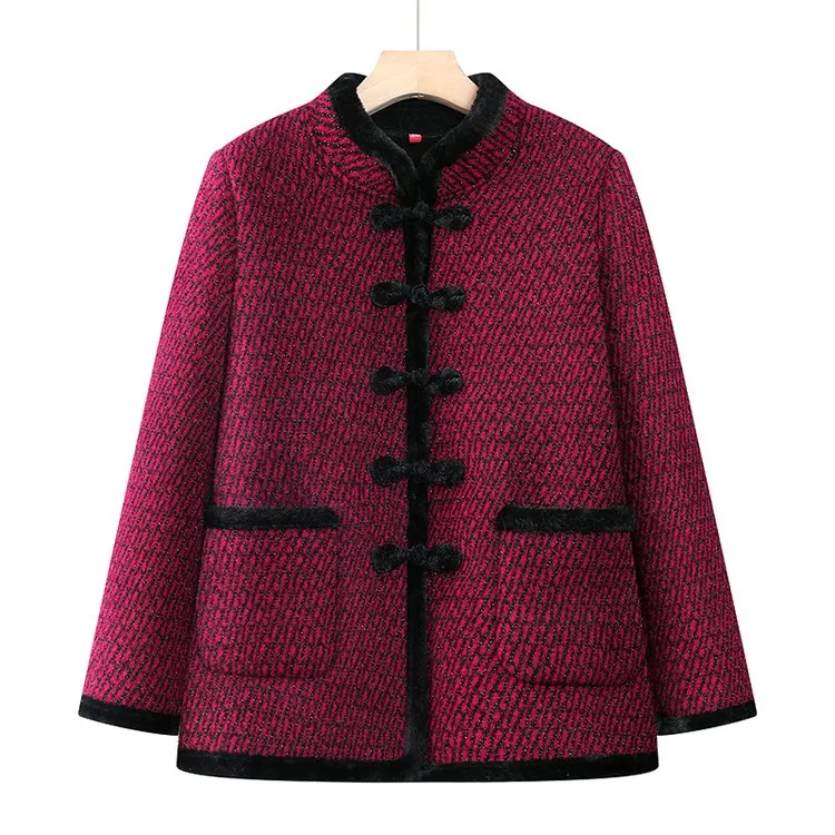 2024秋冬新款中老年女装妈妈装衣服奶奶穿的毛呢外套