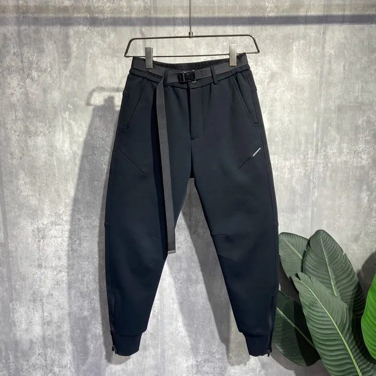 日系简约水洗束脚休闲运动卫裤男秋冬潮流裁剪宽松小脚百搭休闲裤