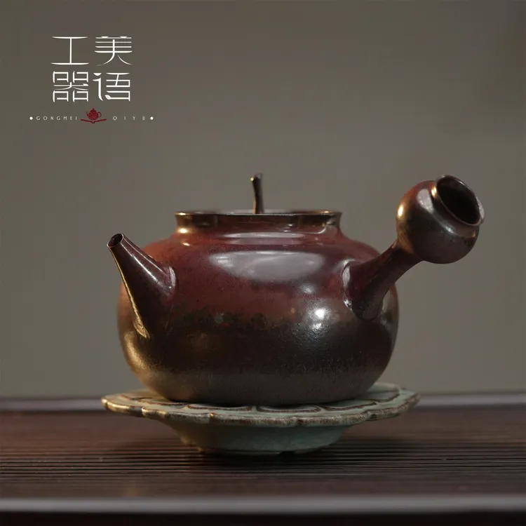 器语【砂铫壶】明德园中式手把壶煮茶围炉养壶烤茶碳烧茶室大容量