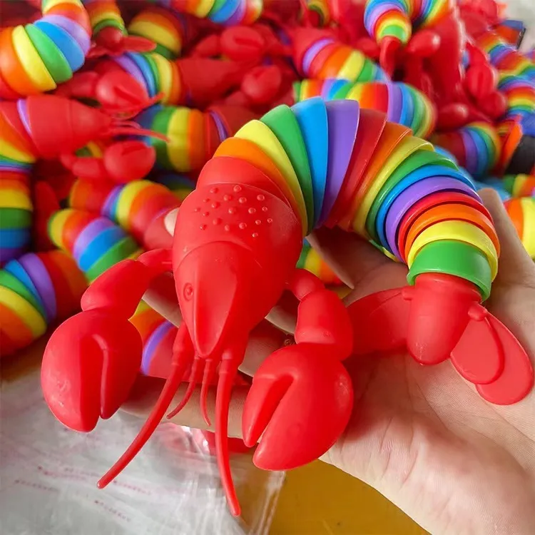 新款解压玩具七彩大龙虾毛毛虫玩具扭扭乐任意弯曲趣味益智玩具