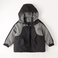 吴小越w834男童外套拼色连帽夹棉冲锋衣冬季新款中大儿童帅气潮