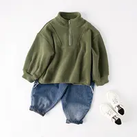 吴小越W044男童秋冬款韩版立领奥利绒洋气外套校服神气童装套头