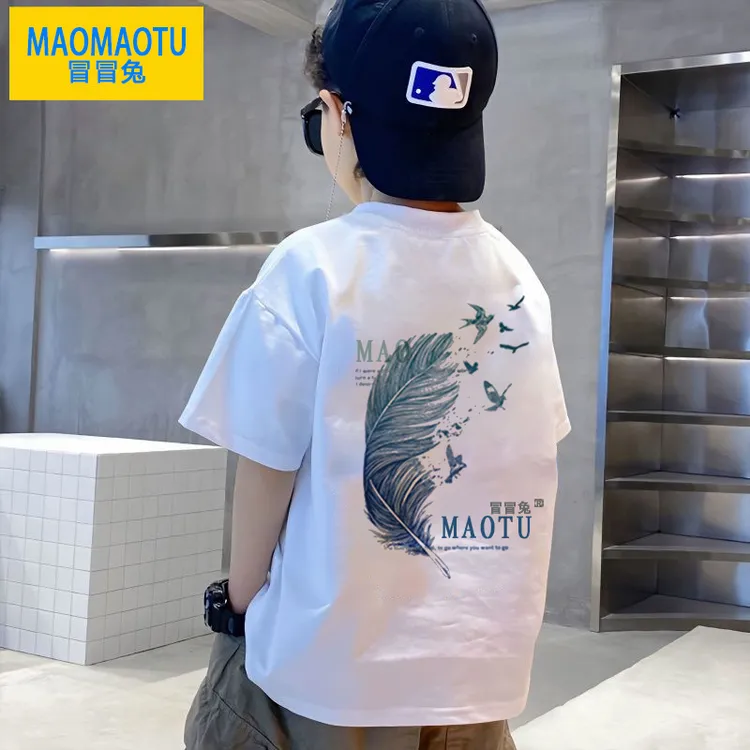 儿童装男童短袖t恤夏装新款中大童夏季男孩夏款纯棉洋气半袖上衣