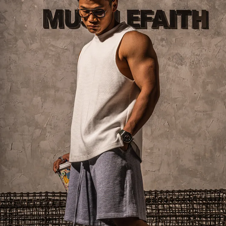 MUSCLEFAIITH运动无袖t恤男士背心户外简约健身衣服美式休闲坎肩