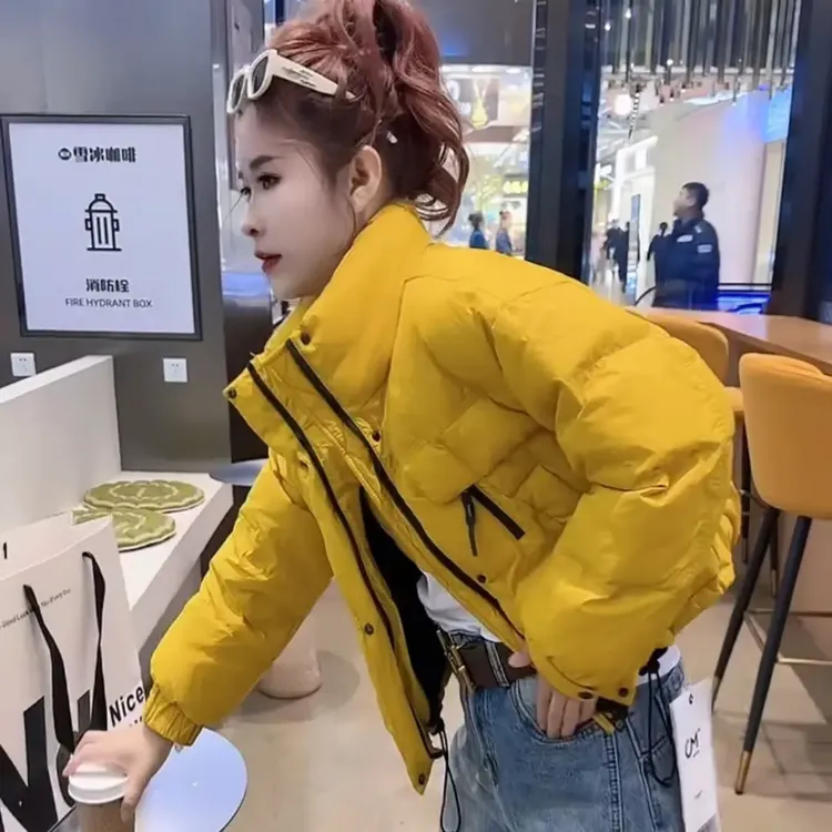 短款立领棉服女士2024冬季新款小个子洋气减龄面包服保暖外套