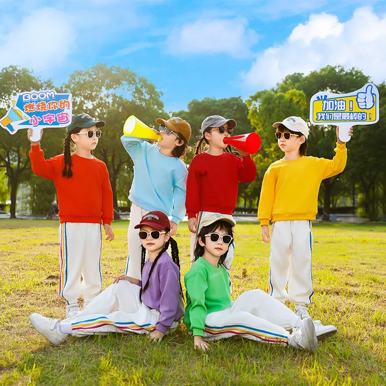 儿童啦啦队演出服糖果卫衣套装中小学生运动会开幕式服装合唱班服