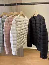 无领轻薄小外套棉服女款薄款