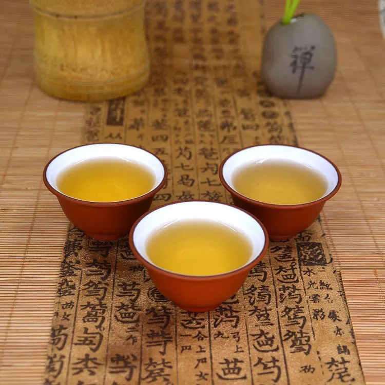 MOSU潮州朱泥杯子茶杯茶具紫砂朱泥杯小水杯潮汕陶瓷家用反口杯