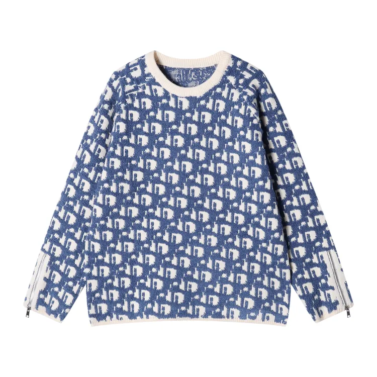 秋冬季新款时尚个性美式街头情侣拉链袖毛衣休闲百搭高级感针织衫