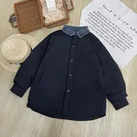 Q现货-冬装儿童牛仔领假两件宽松保暖羽绒服HDM3151