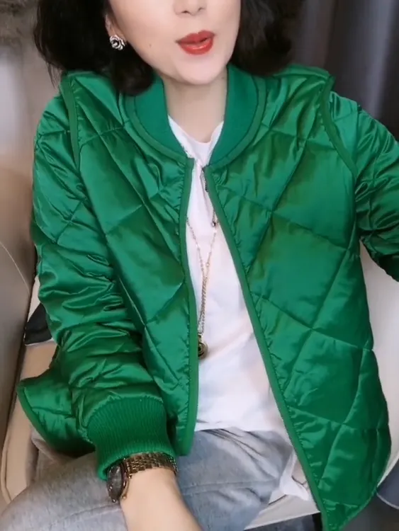 现货时尚轻薄短款小棉袄女2025秋冬季立领夹棉棒球棉服小个子棉衣