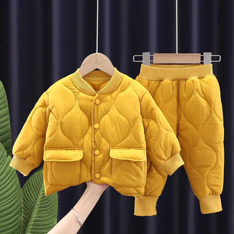【沫沫家】新款冬季男女童棉服两件套宝宝休闲内穿棉衣外套两件套