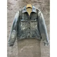 宋春江同款 秋季新款棉牛仔外套复古水洗做旧宽松夹克外套百搭潮