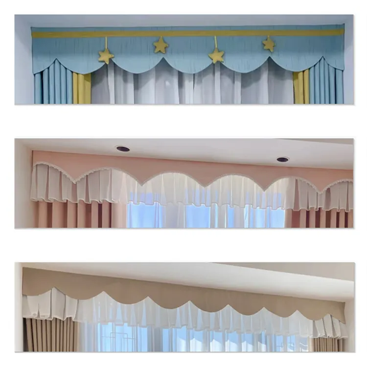 定制窗帘头幔头平幔美观免打孔魔术贴自粘飘窗卧室顶部遮光防漏光